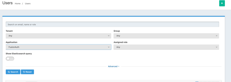 user search with 'advanced' section expanded