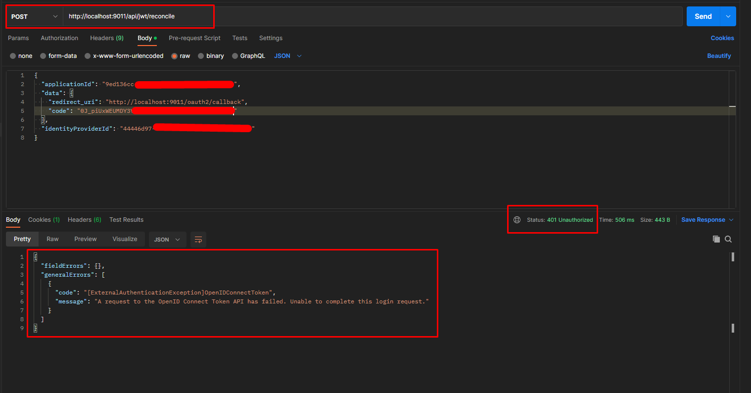 AzureAD error for reconcile API with code and r_uri.png